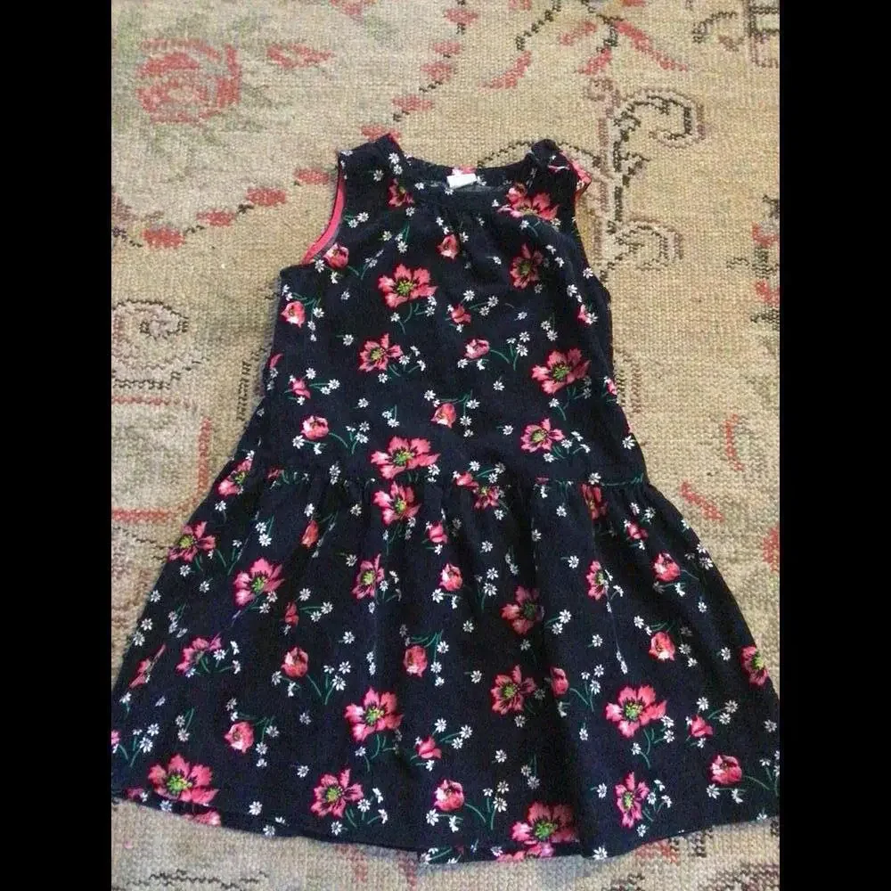 Baby Gap Navy Floral Corduroy Jumper 4 years toddler